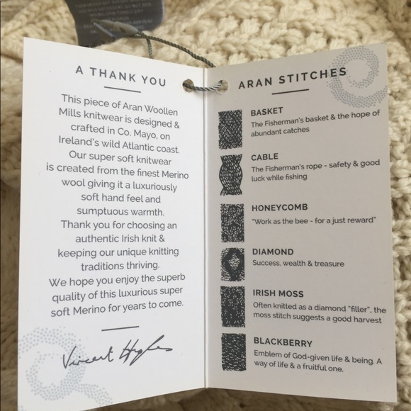 NWT Aran Woolen Mills natural merino wool poncho - Picture 5 of 8